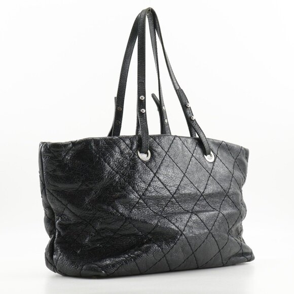 CHANEL Black Leather Coco Mark Tote Bag - Picture 3 of 12